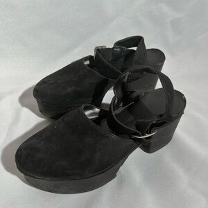 Velour Black Clog Sandals🖤